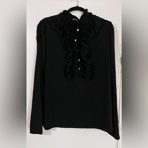 Flattering ruffle neck top